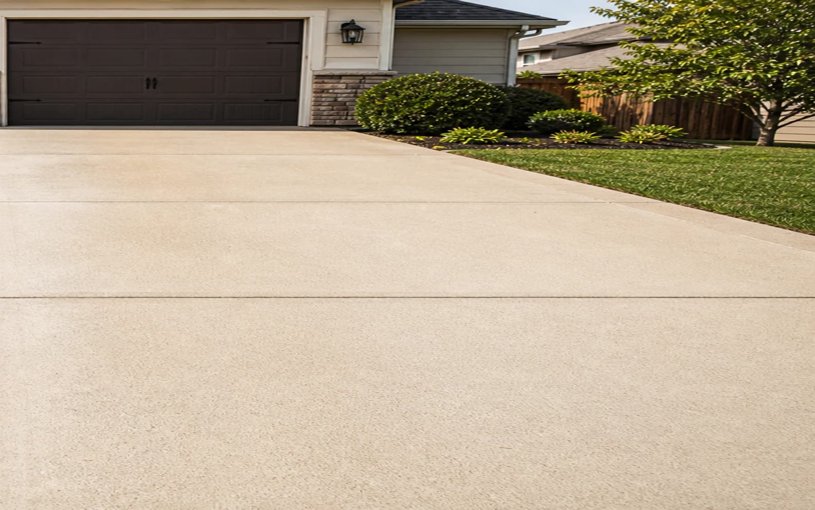 Clean driveway after Premier Pressure Pro's pressure washing service